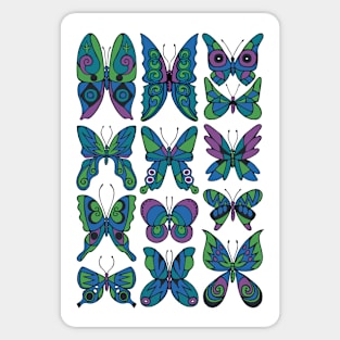 Retro Inspired Butterfly Pattern Sticker